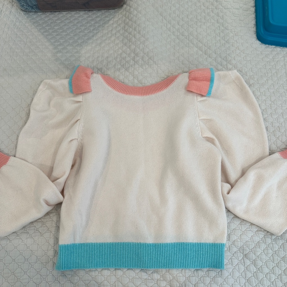 LoveShackFancy Greece Ruffle cashmere-Wool Sweater Medium - Picture 8 of 10
